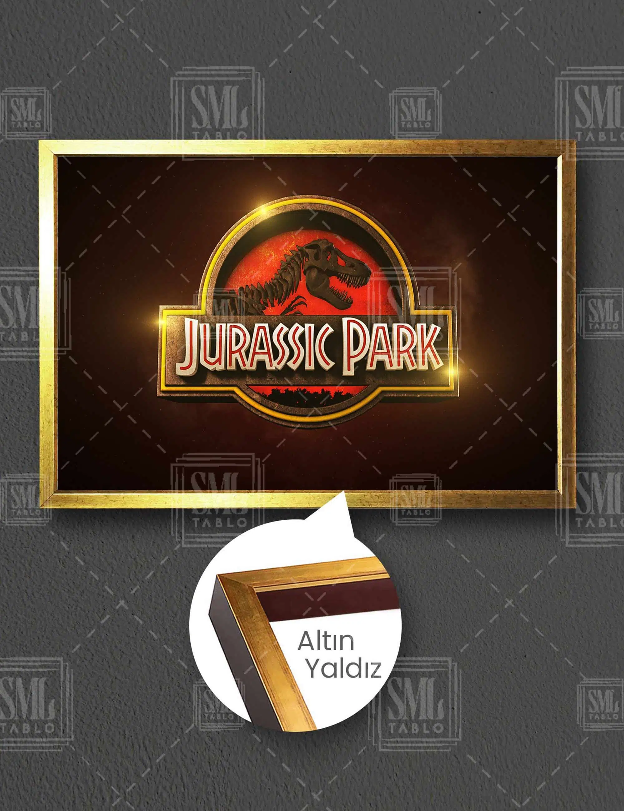Jurassic Park Film Afiş Poster Yatay Çerçeveli Kanvas Tablo