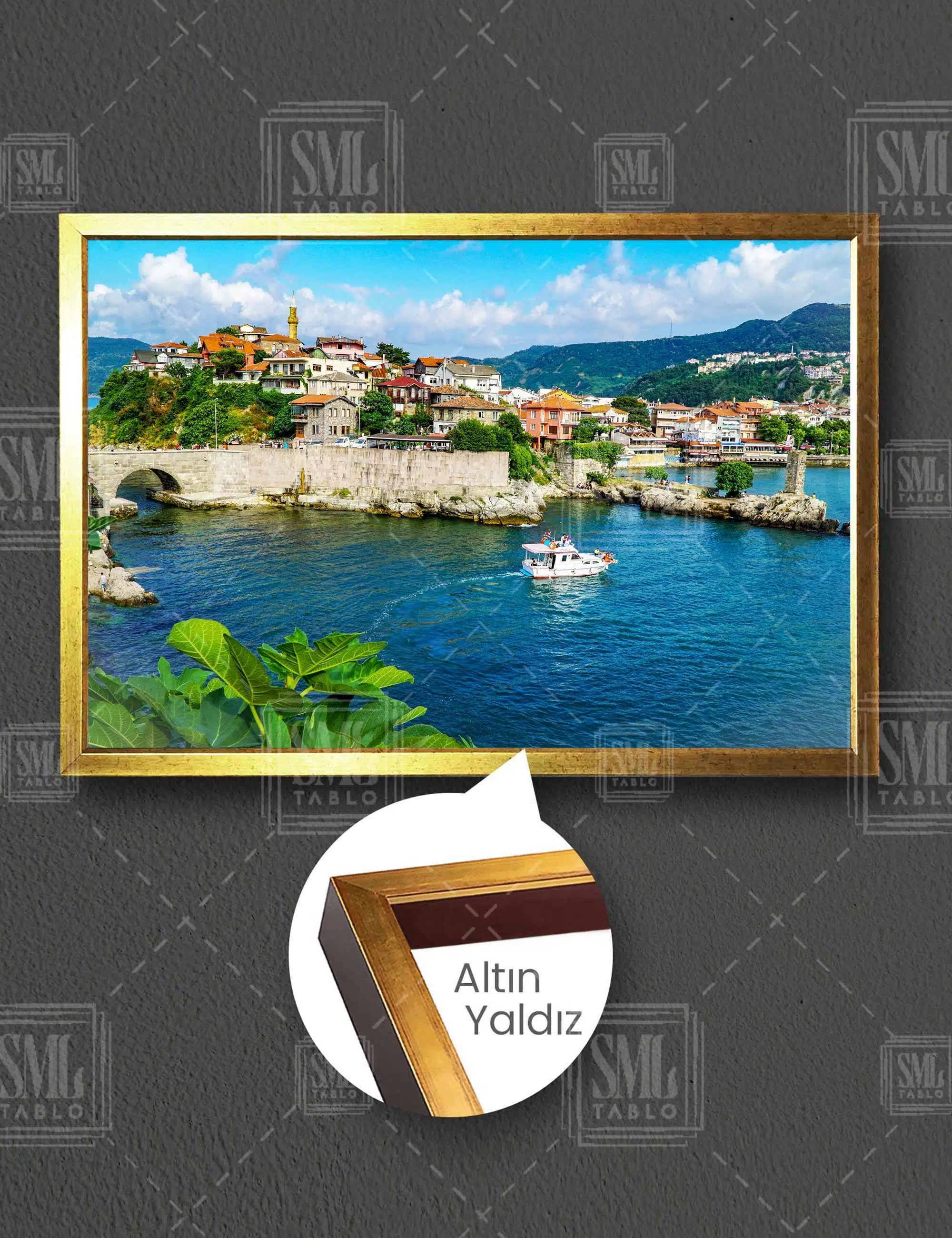 Amasra Bartın Deniz Doğa Doğal Güzellikleri Manzara Yatay Çerçeveli Kanvas Tablo