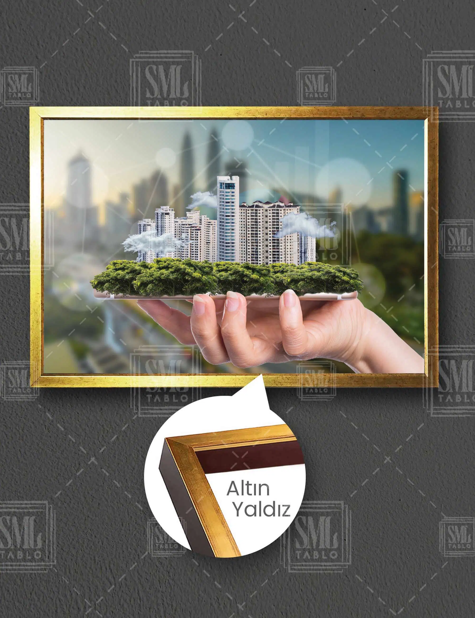 Şehir Manzarası Şehir Planlama Emlak Ofisi Real Estate Yatay Çerçeveli Kanvas Tablo