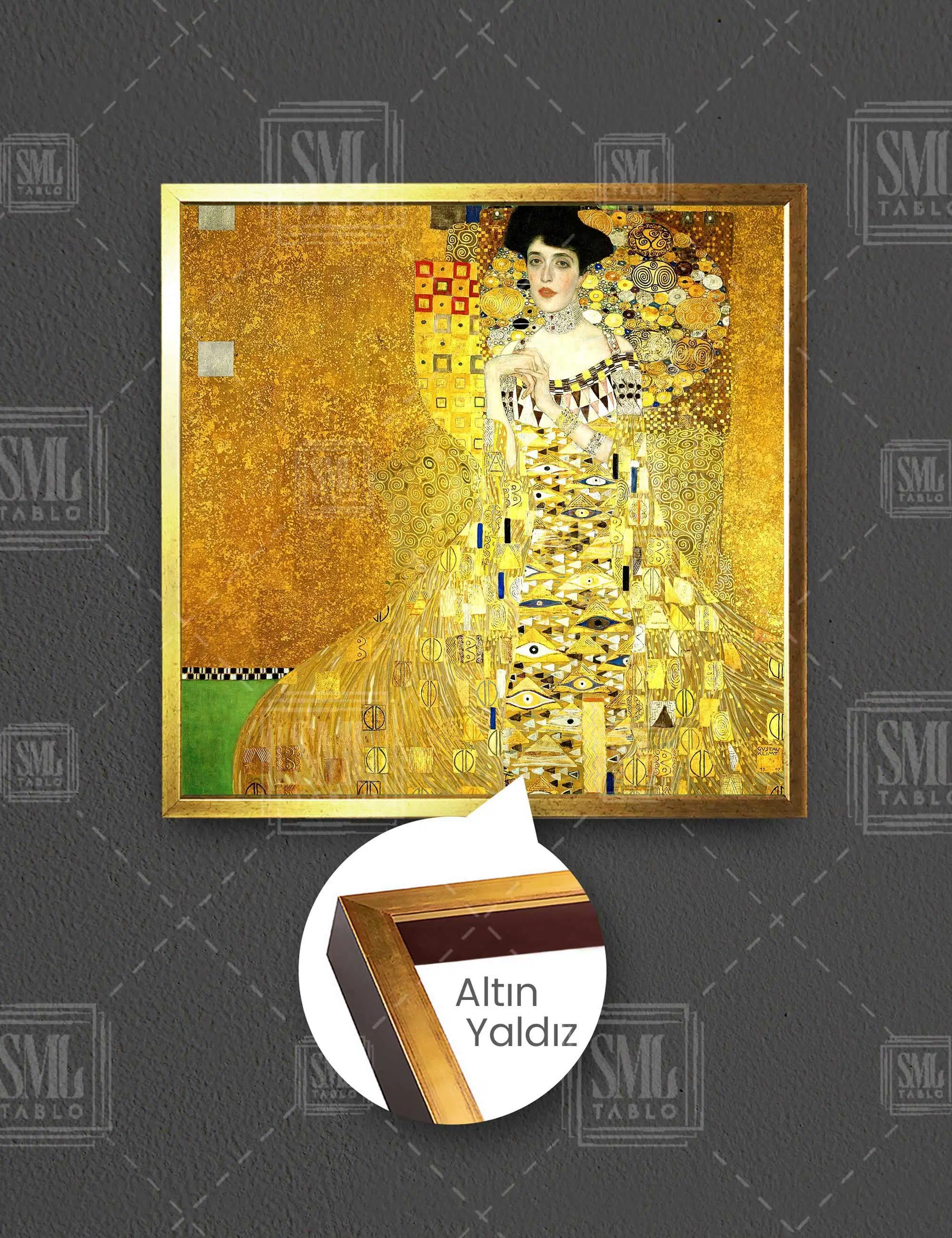 Bauerin Portresi Gustav Klimt Ressam Sanat Lüks Dekor Kare Çerçeveli Kanvas Tablo