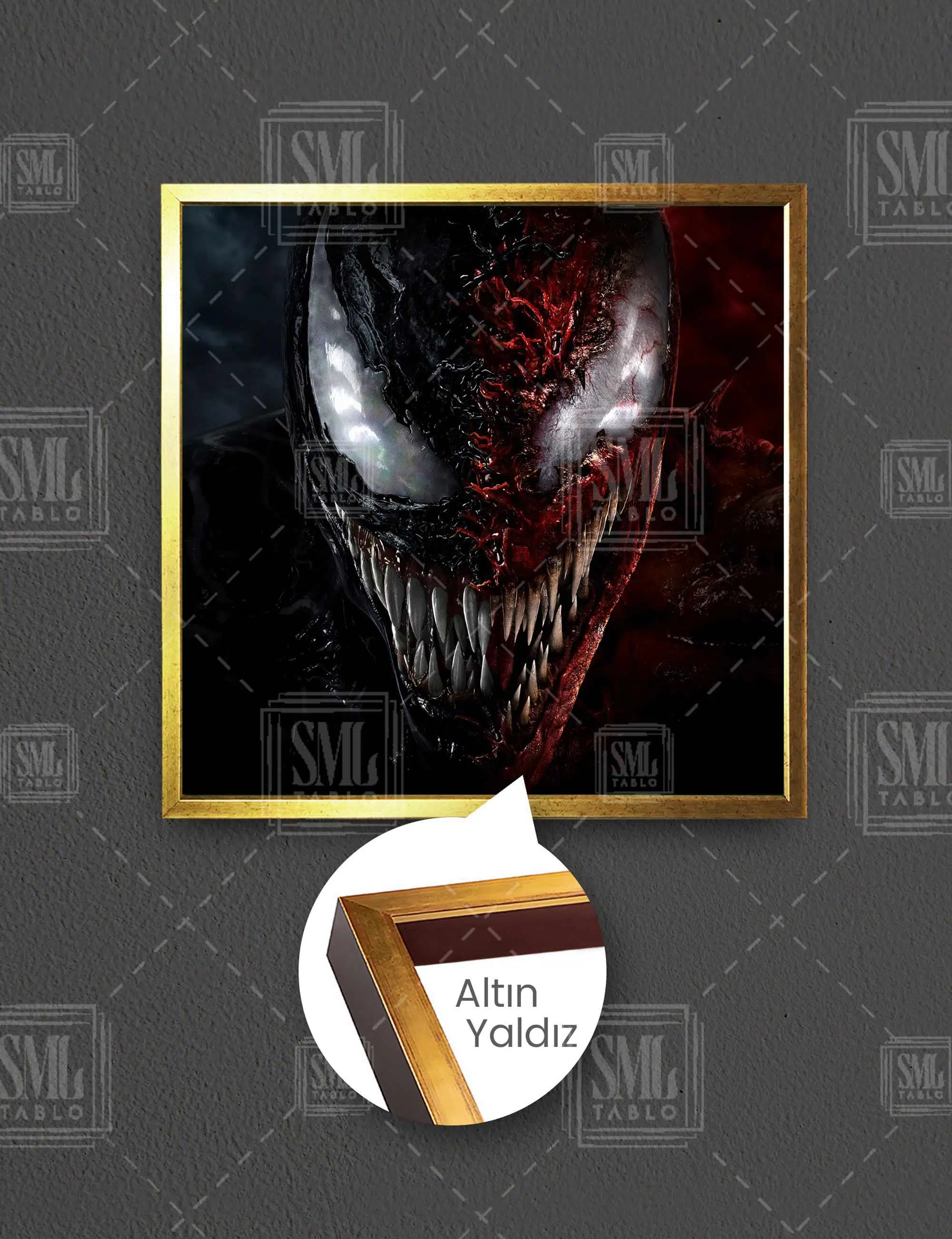Venom Zehirli Öfke Fil Sanat Yaratık Dekor Kare Çerçeveli Kanvas Tablo