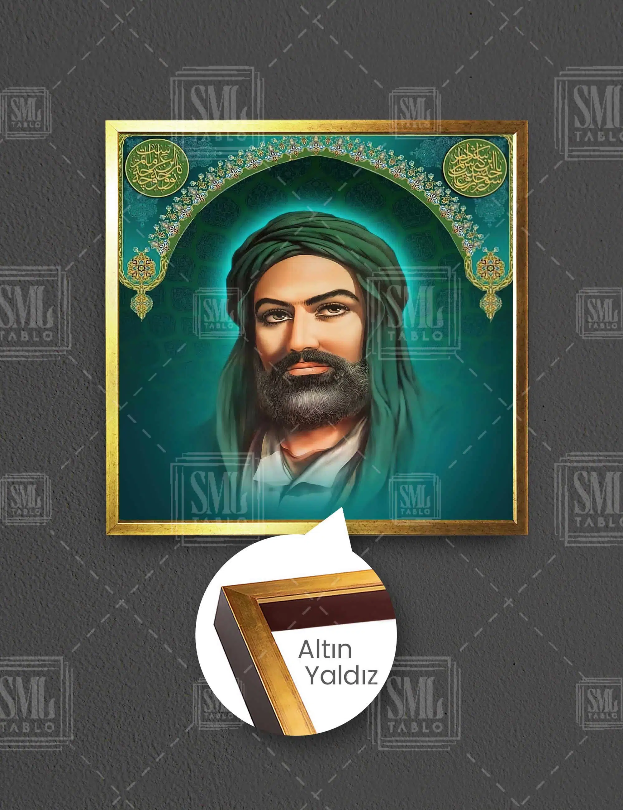 Hz Ali İmam Ali Allahın Aslanı Kare Çerçeveli Kanvas Tablo