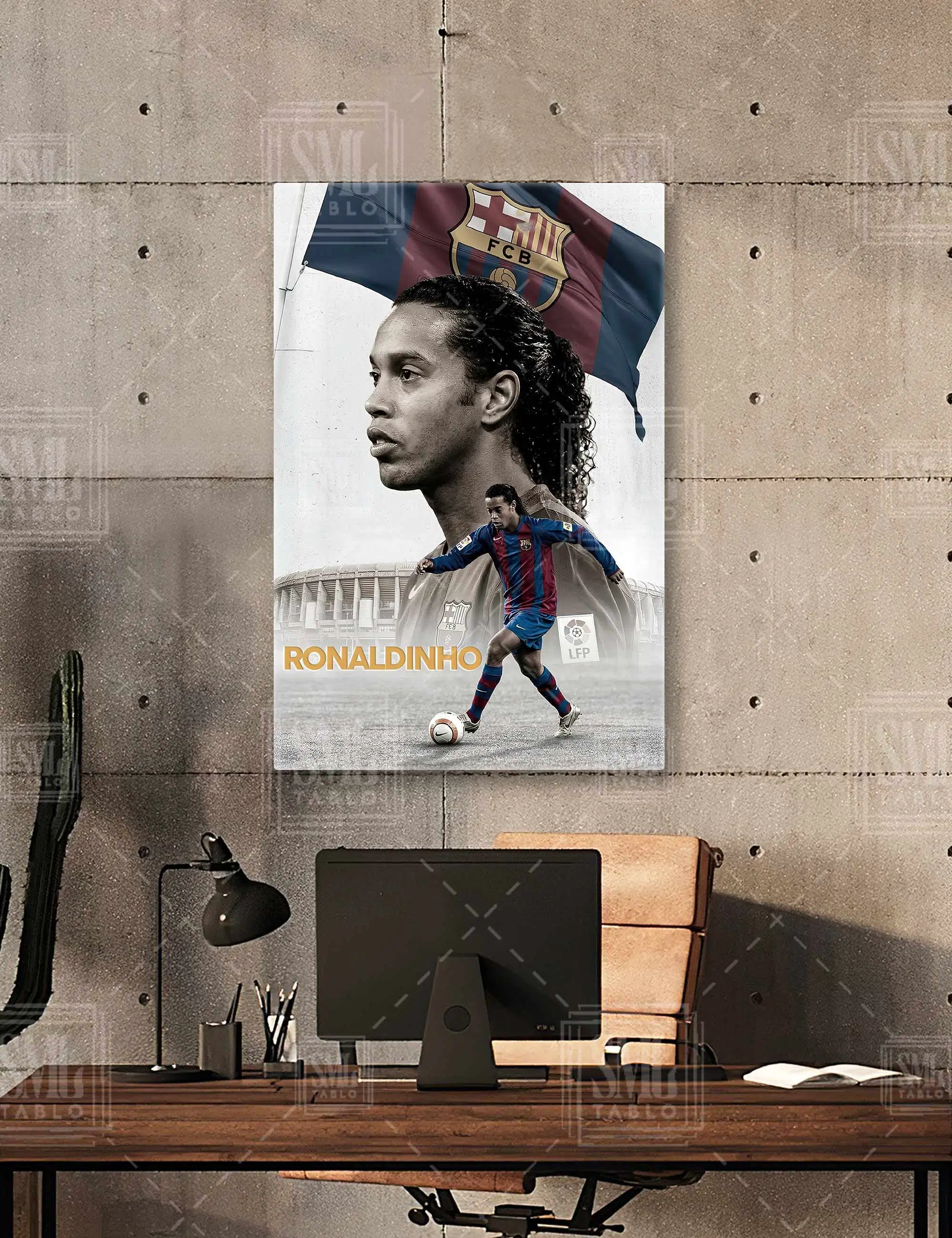 Ronaldinho Gaucho Efsane Futbolcu Tarihin En İyisi Dikey Kanvas Tablo