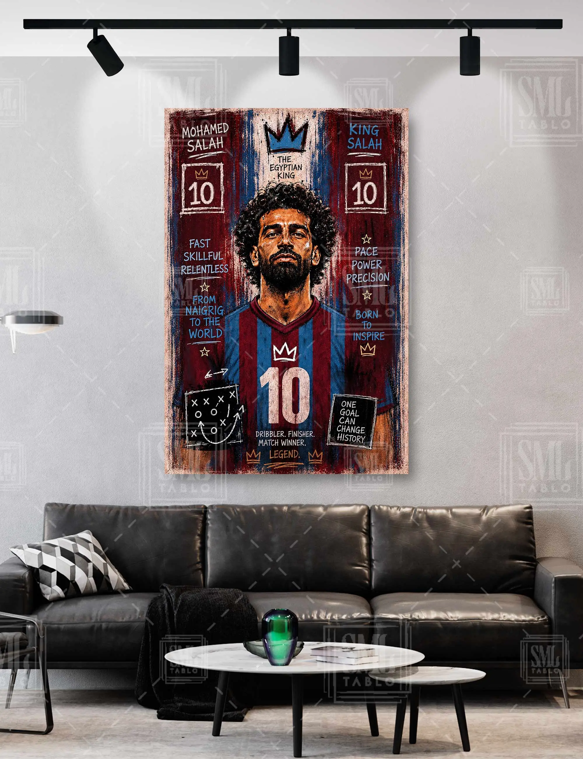 Muhammed Salah 10 Numara Trabzon Mo Salah Mohammed Mısır Kralı Dikey Kanvas Tablo