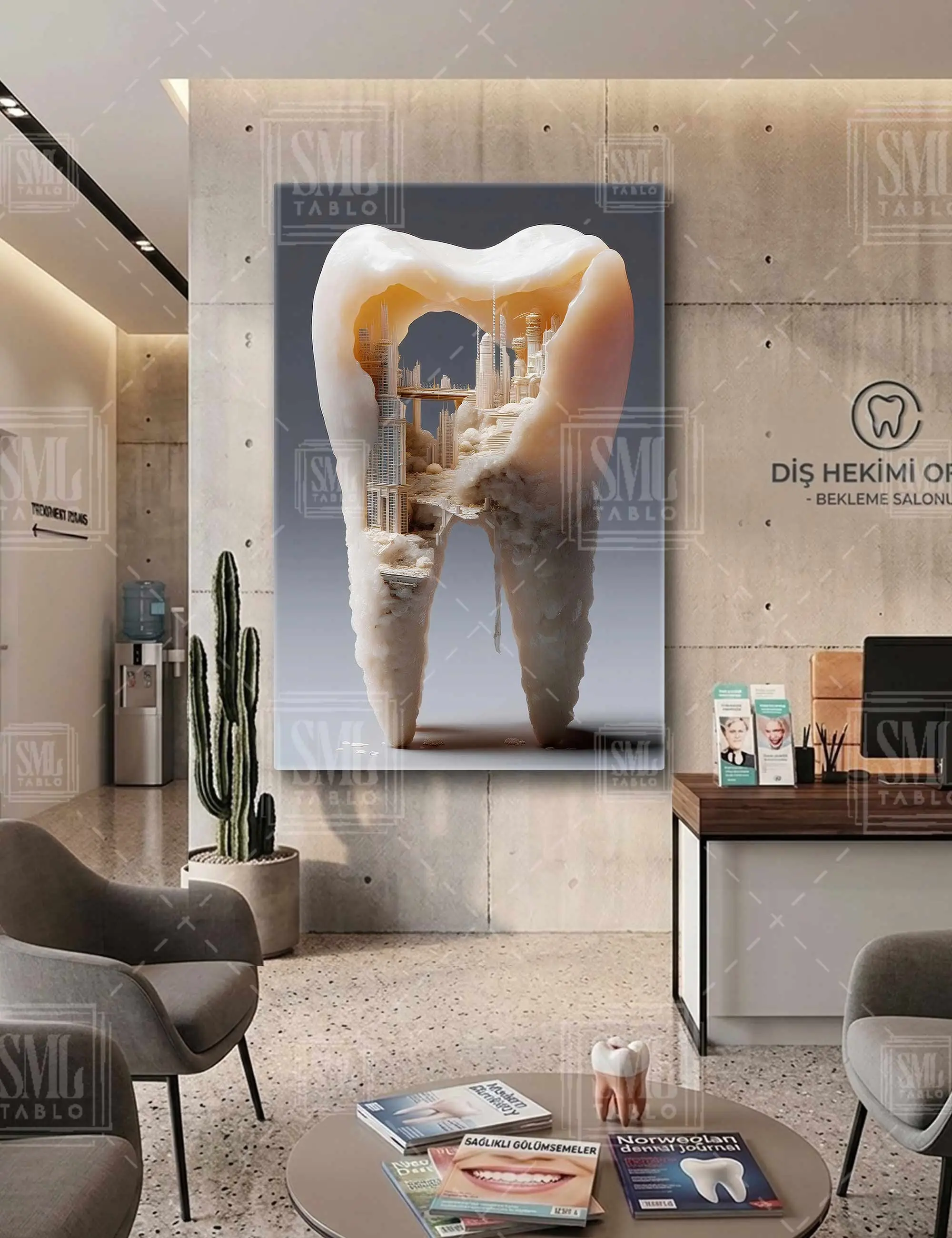Diş İçi Mimarisi Diş Kliniği Diş Hekimi Tabibi Dişçİ Anatomisi Dikey Kanvas Tablo