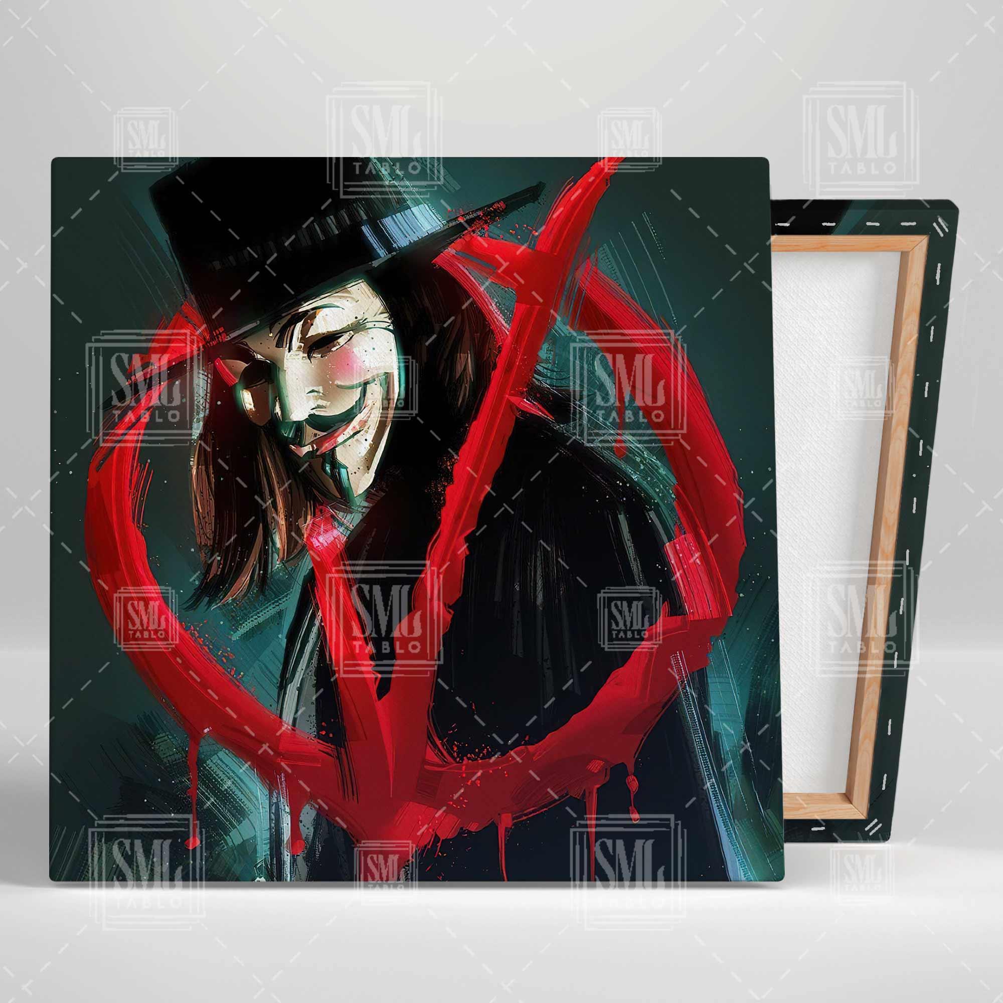V For Vendetta İlüstrasyonu Maske Fikirler Kurşun İşlemez Kare Kanvas Tablo V For Vendetta İlüstrasyonu Maske Fikirler Kurşun İşlemez Kare Kanvas Tablo