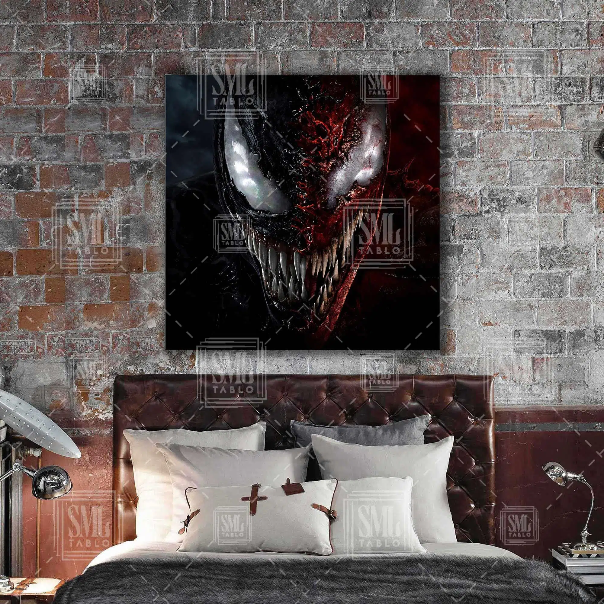 Venom Zehirli Öfke Fil Sanat Yaratık Dekor Kare Kanvas Tablo