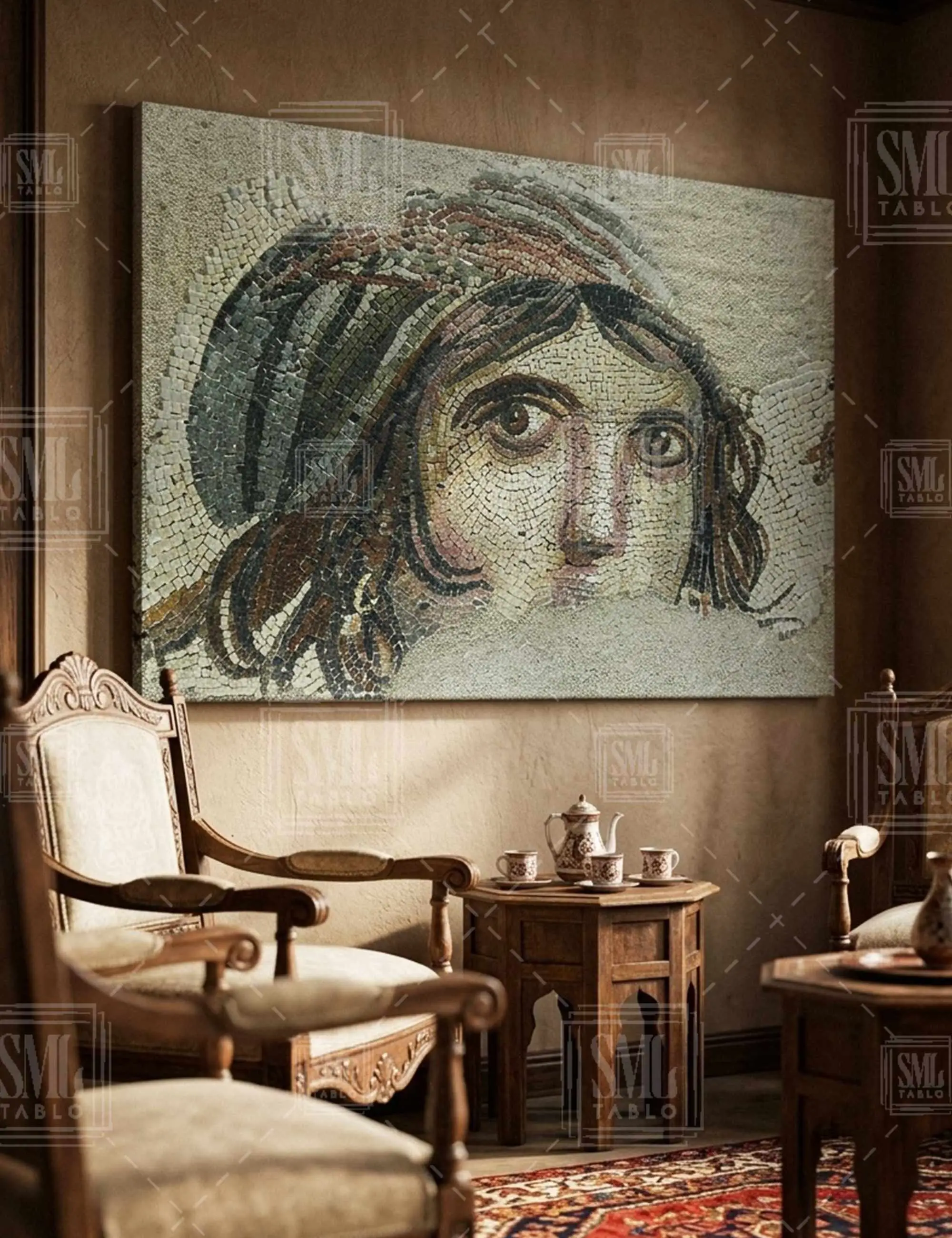 Zeugma Çingene Kızı Mozaik Nizip Türkiye Yatay Kanvas Tablo